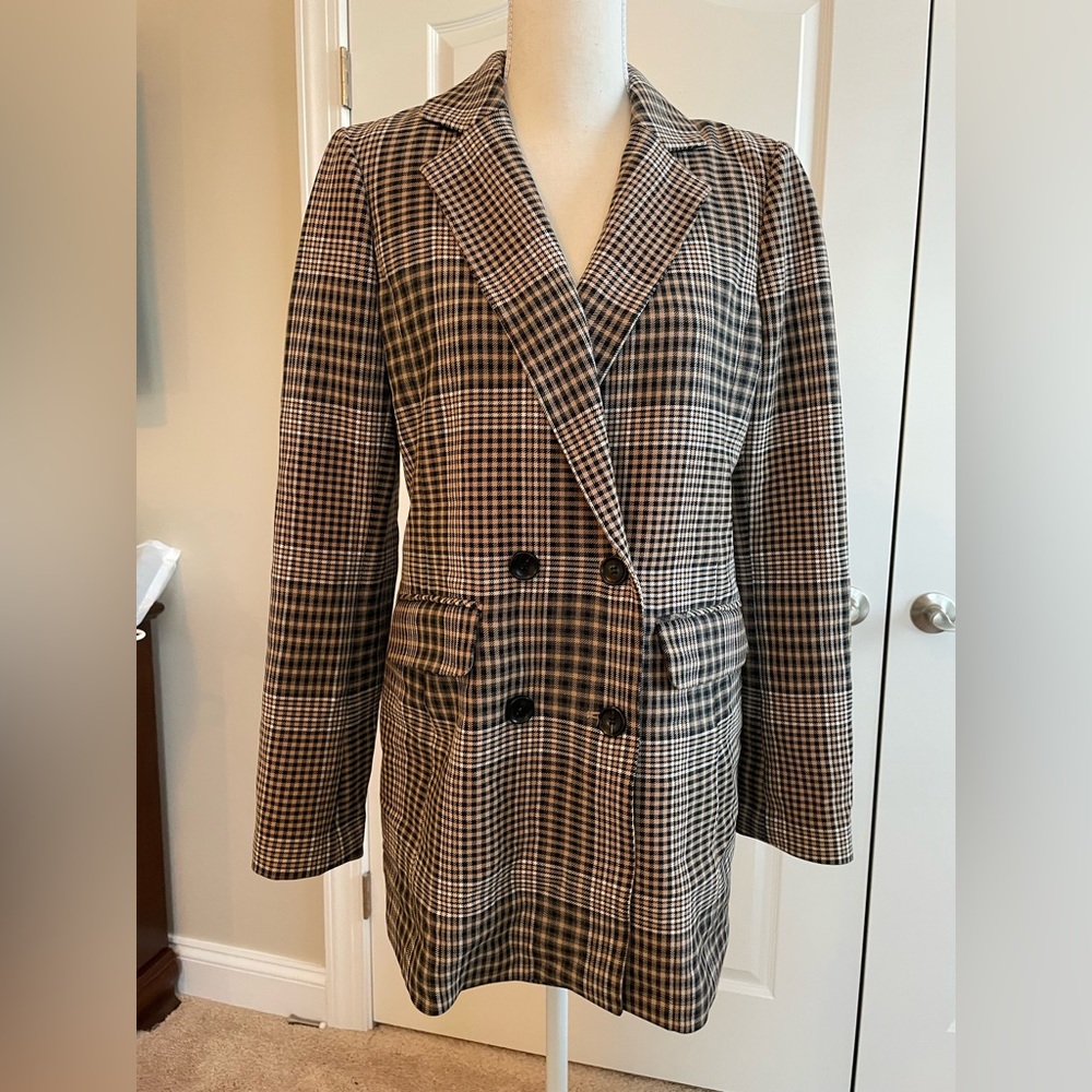 W by Worth Size 2 Plaid Blazer